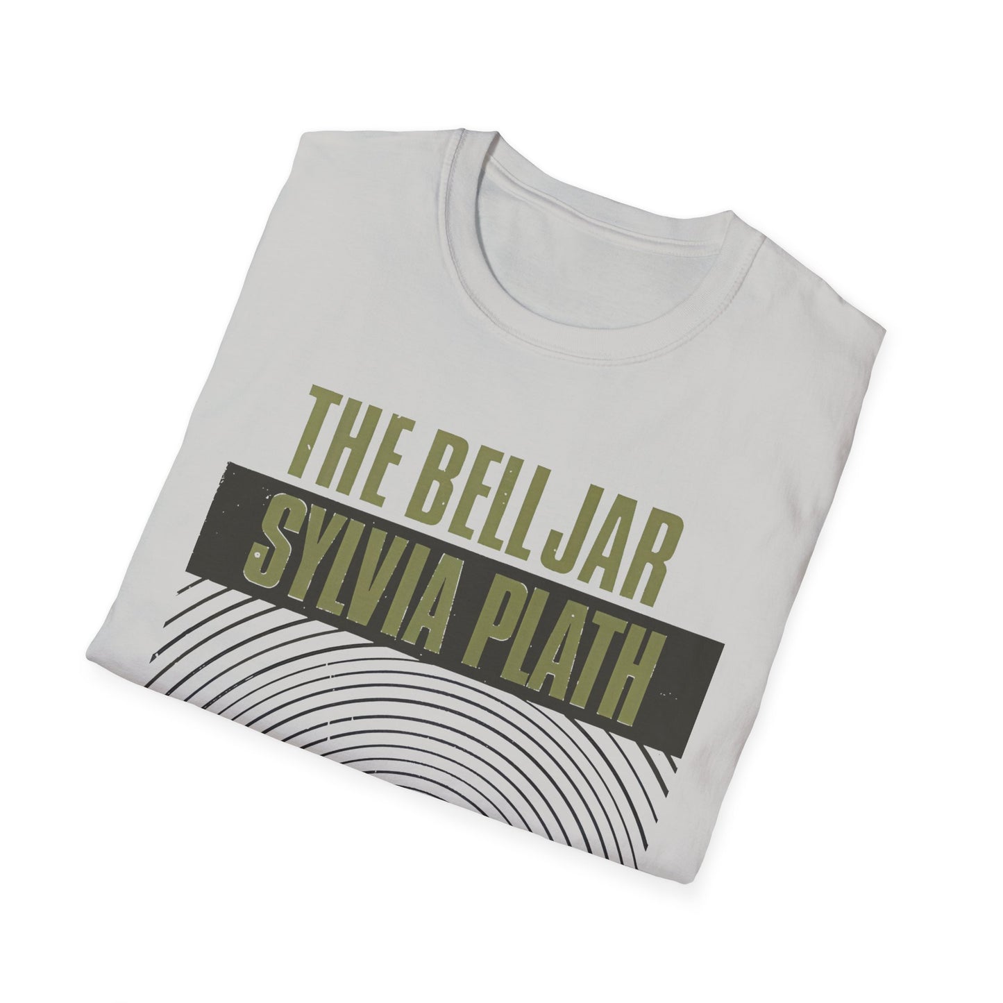 1963 book by sylvia plath "the bell jar" book cover tshirt