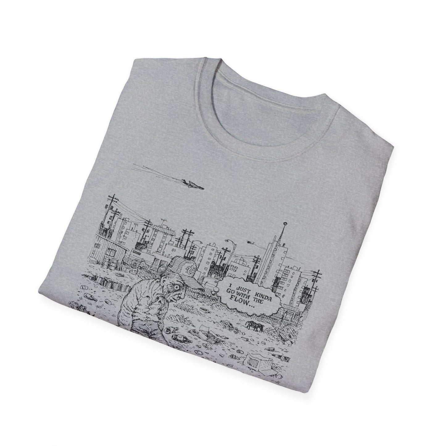 r. crumb i just kinda go with the flow 2 tshirt