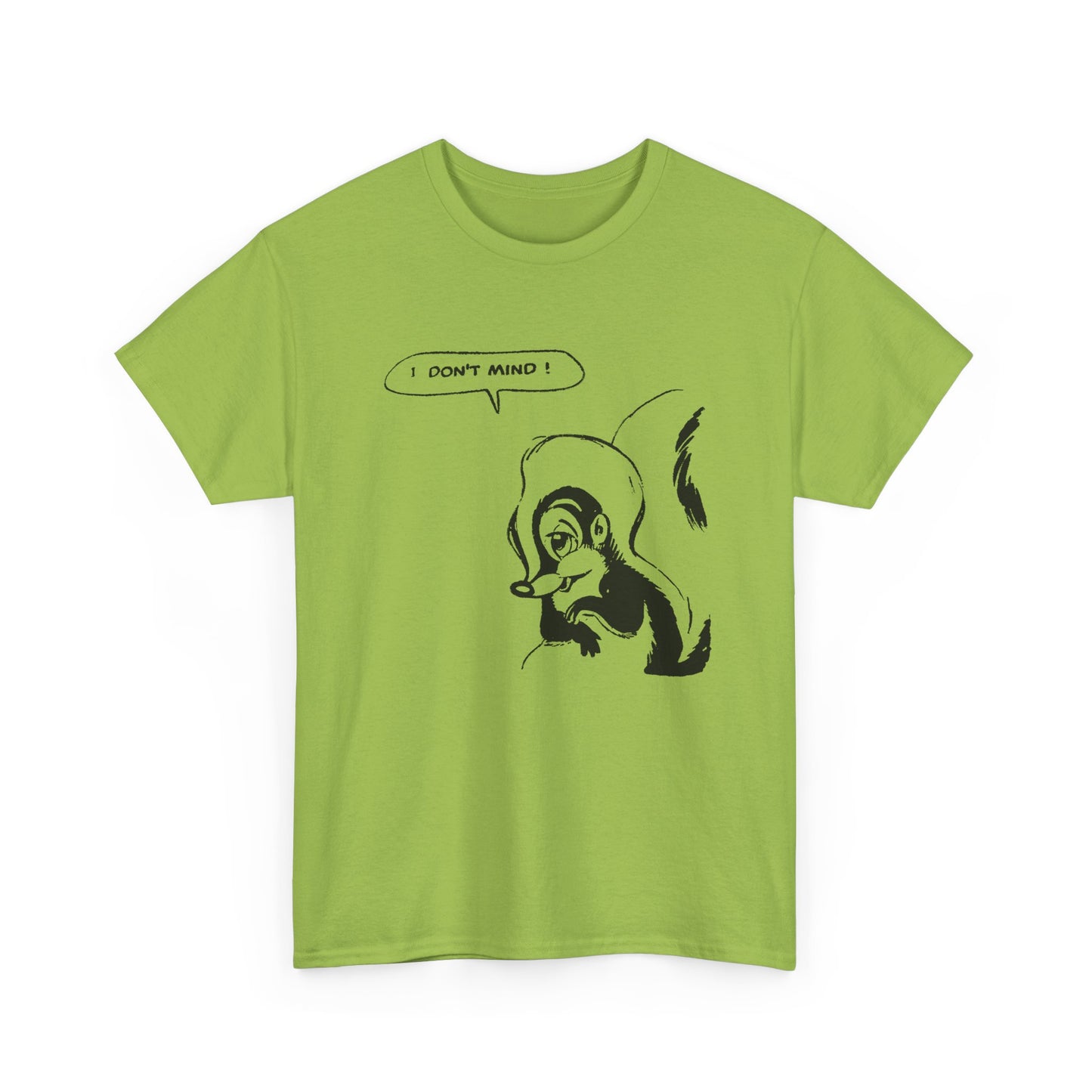 i don't mind cartoon skunk flower from old comic book tshirt
