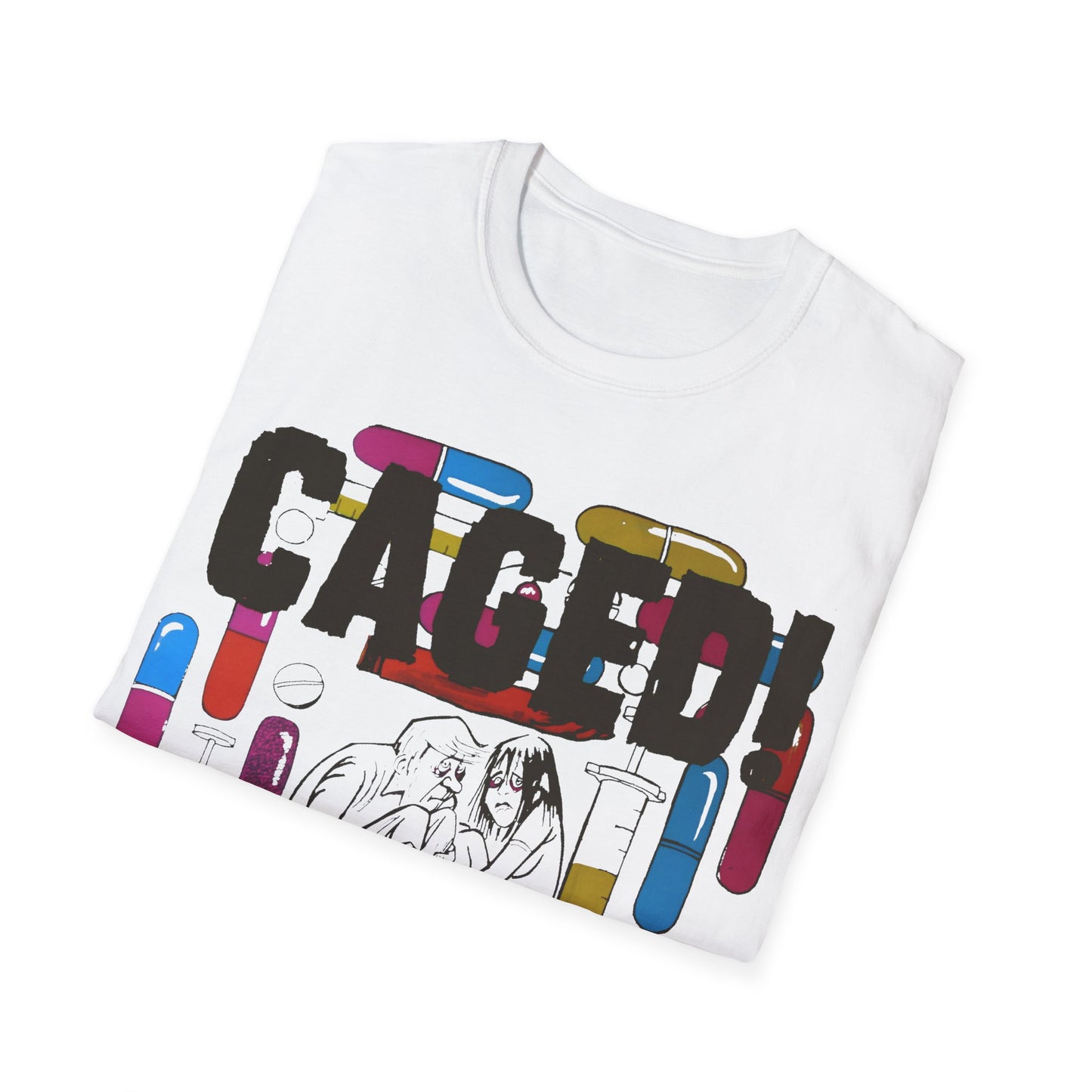 1960s/70s anti-drug poster tshirt "CAGED!" by smartset smarteen s.o.s tshirt