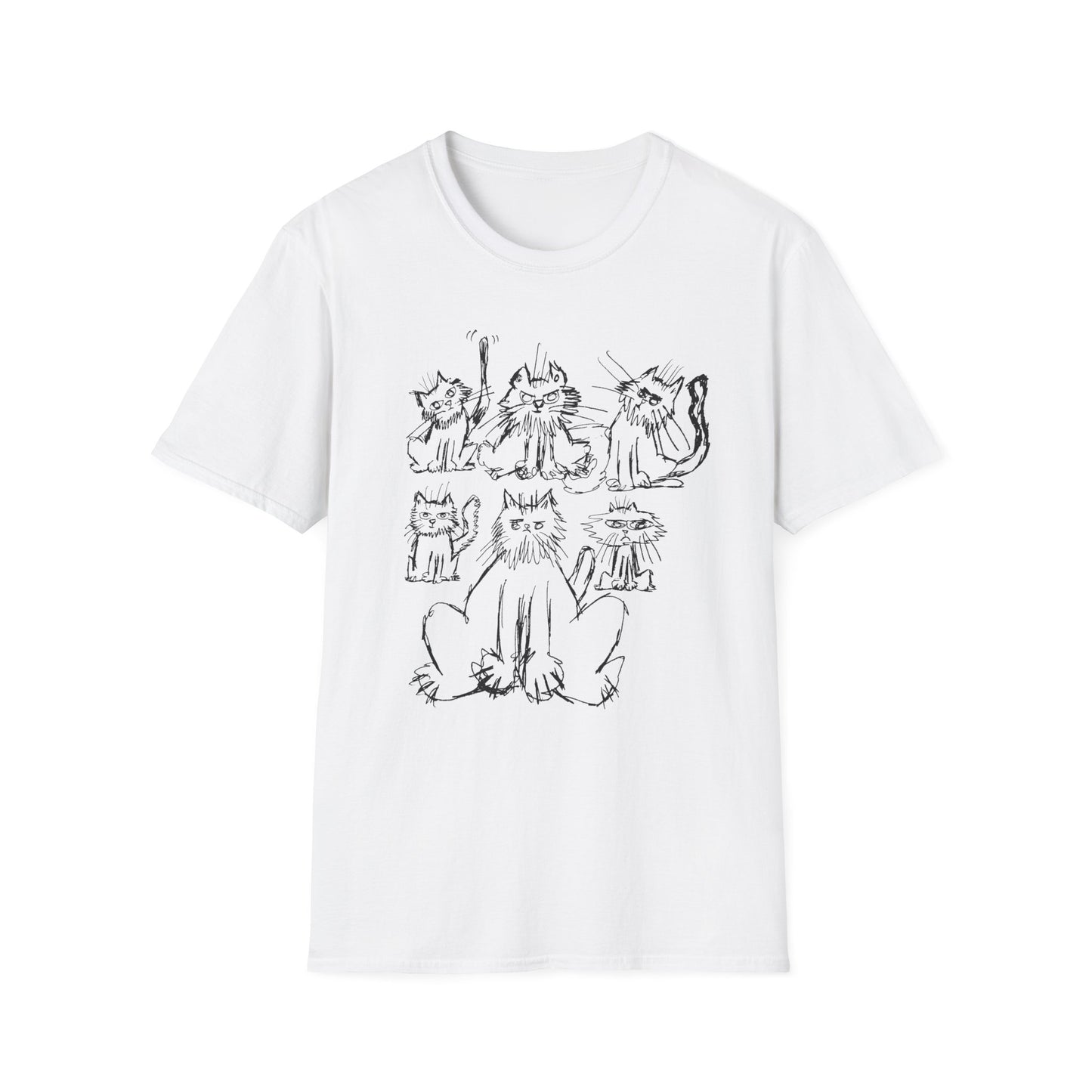original drawing six cats tshirt