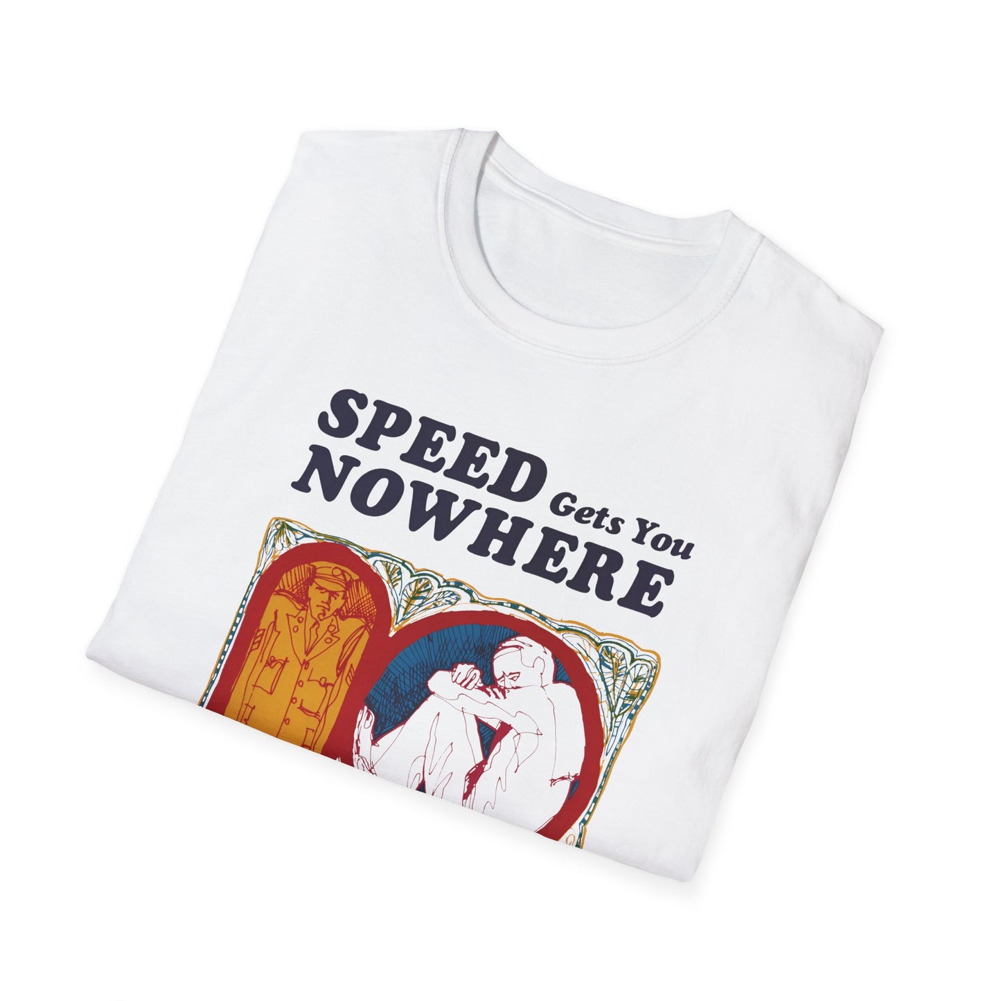 1970s anti drug campaign poster "speed gets you nowhere" tshirt