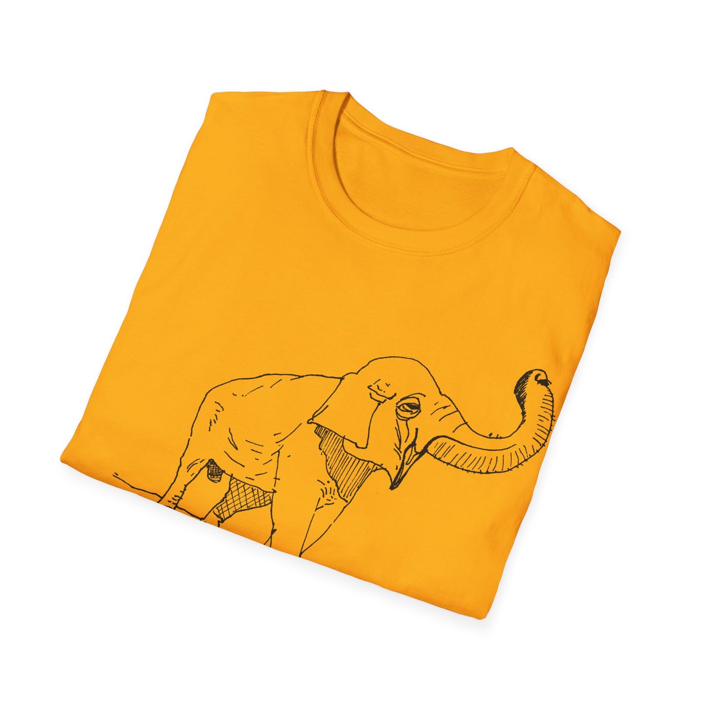elephant kicks heroin habit original drawing tshirt. reference to xiguang the elephant