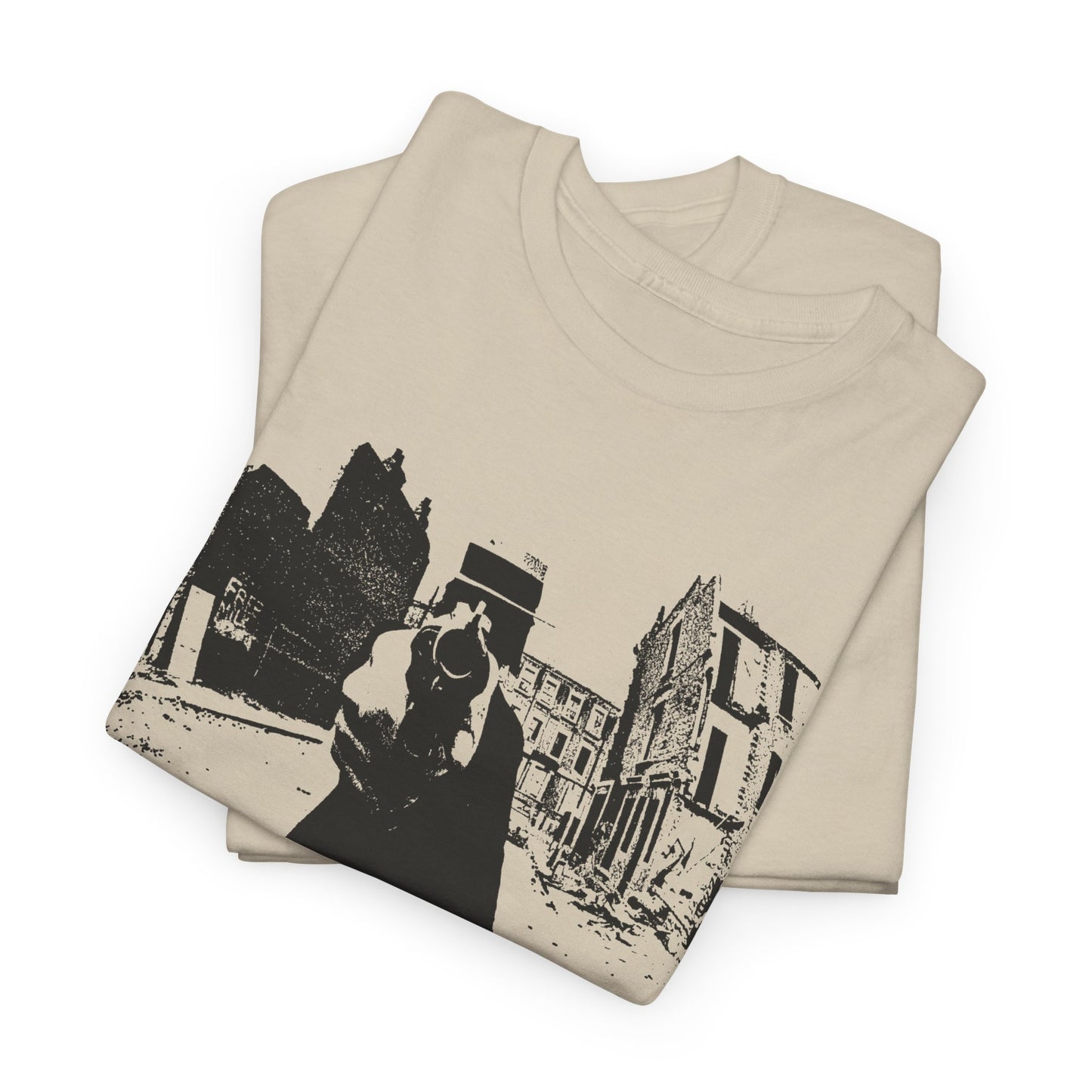 1960s counter culture magazine (friends) man with gun cover custom edit tshirt