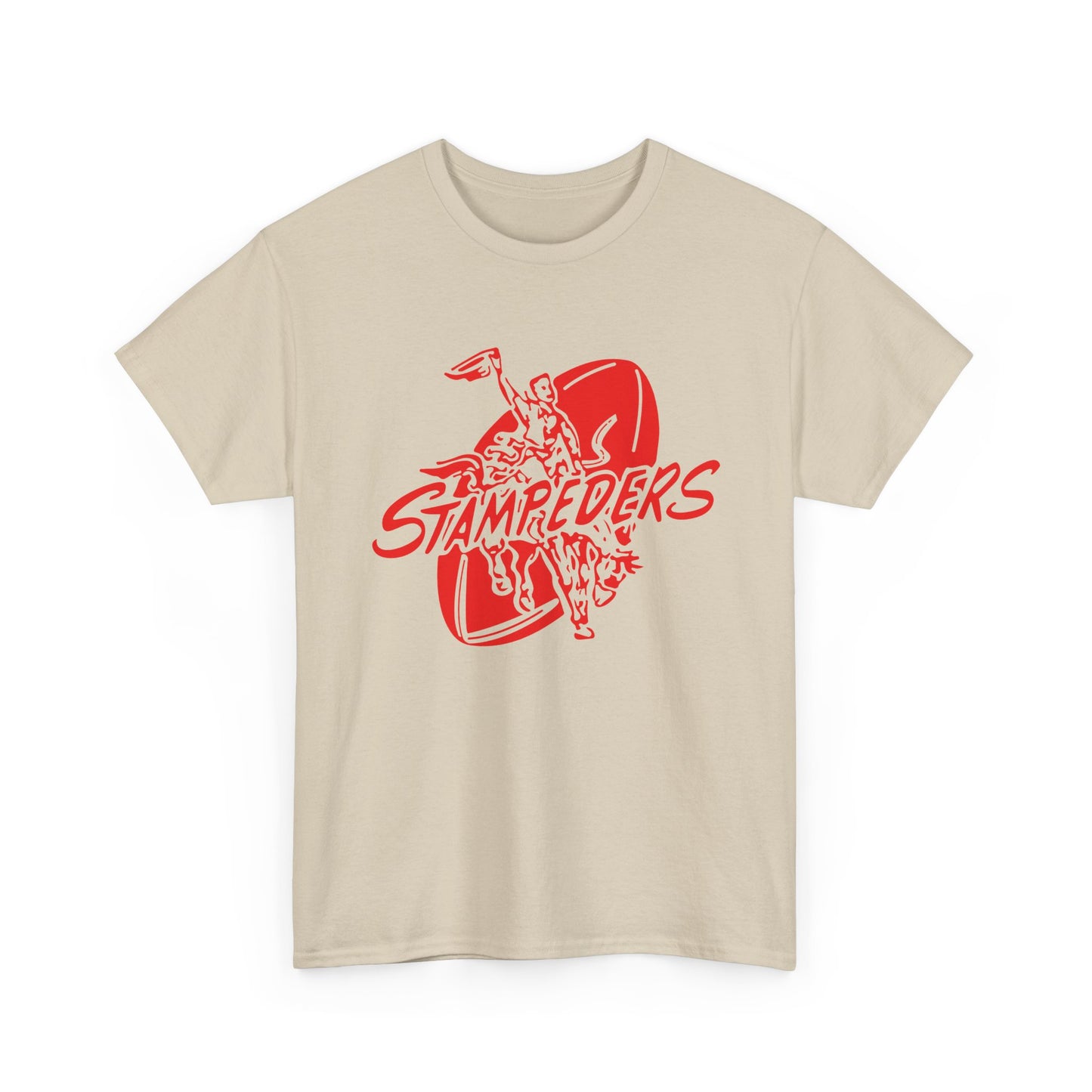 cfl calgary stampeders 1945 to 1971 vintage logo repdroduction tshirt