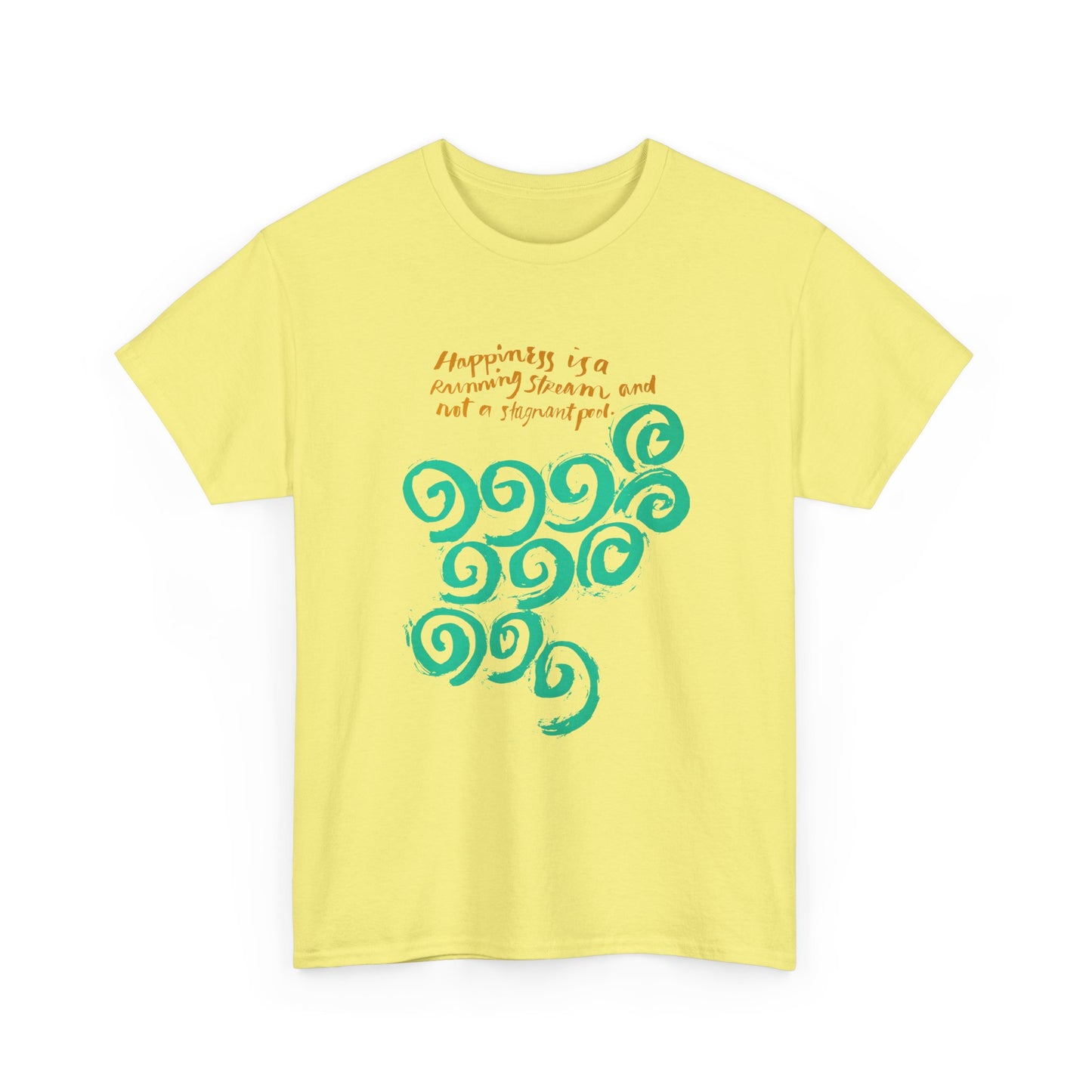 1968 mid century poster happiness is a running stream and not a stagnant pool tshirt