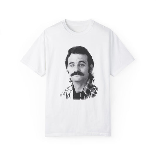 1980s bill murray with a mustache tshirt on comfort colors