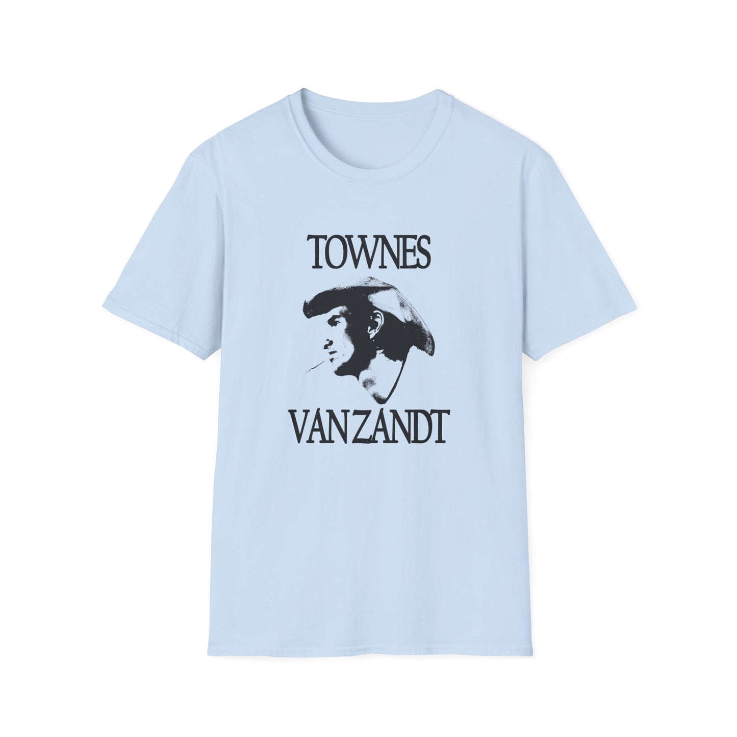 townes van zandt stencil fan art light tshirt