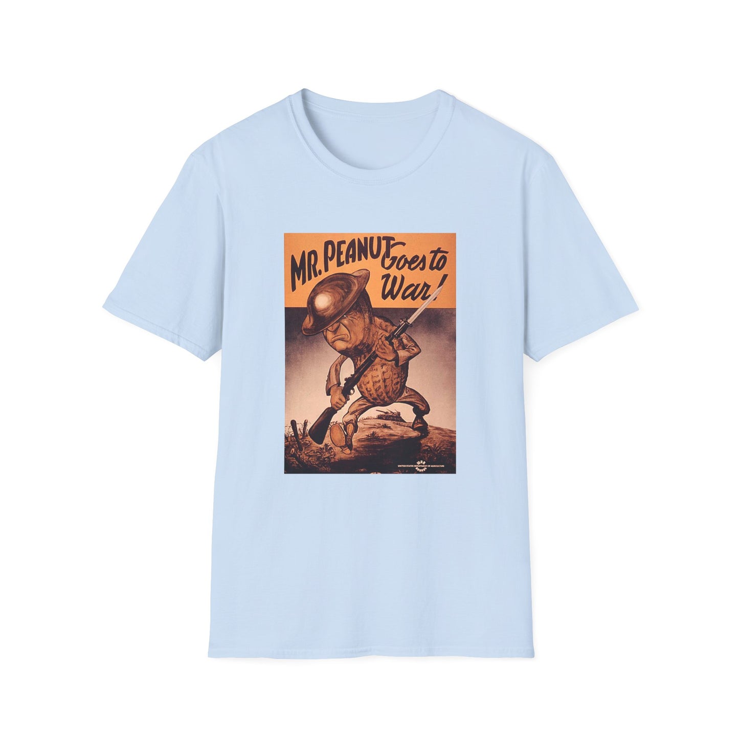 1942 mr. peanut goes to war from the united states department of agriculture war boards tshirt