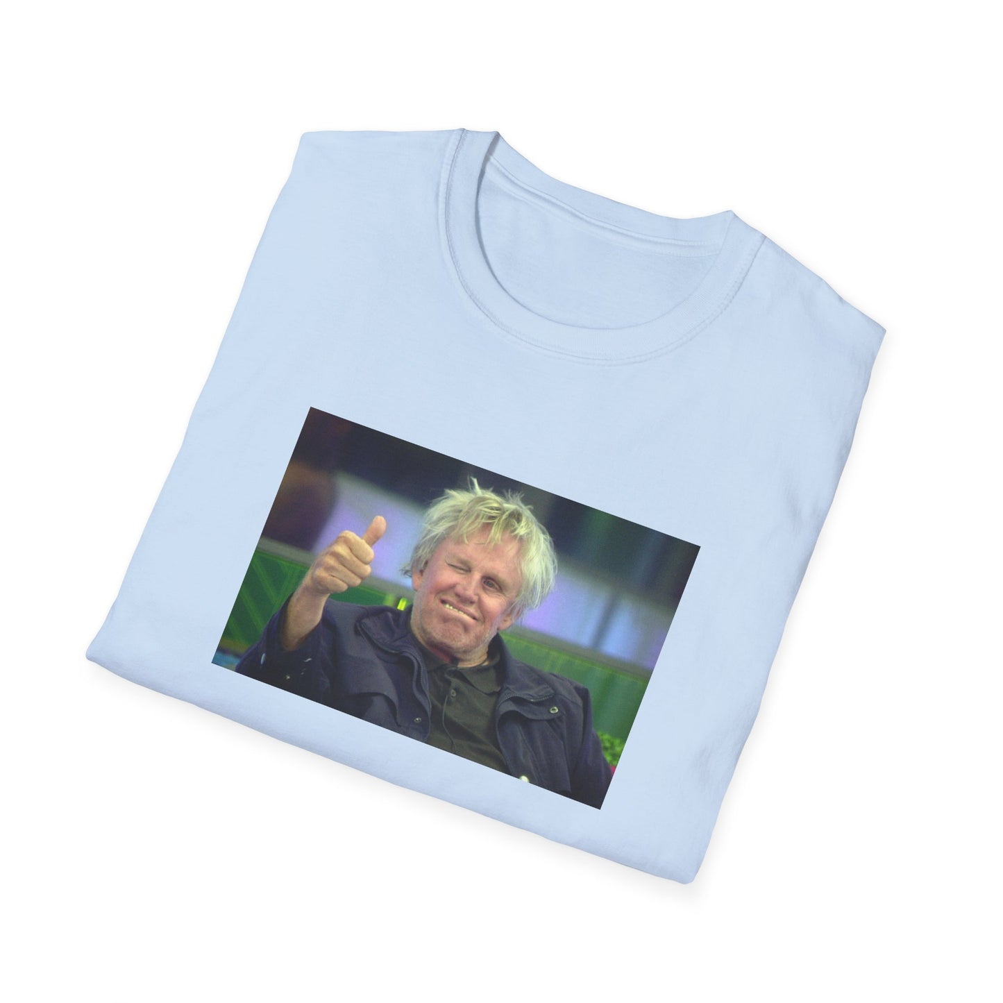 gary busey thumbs up tshirt