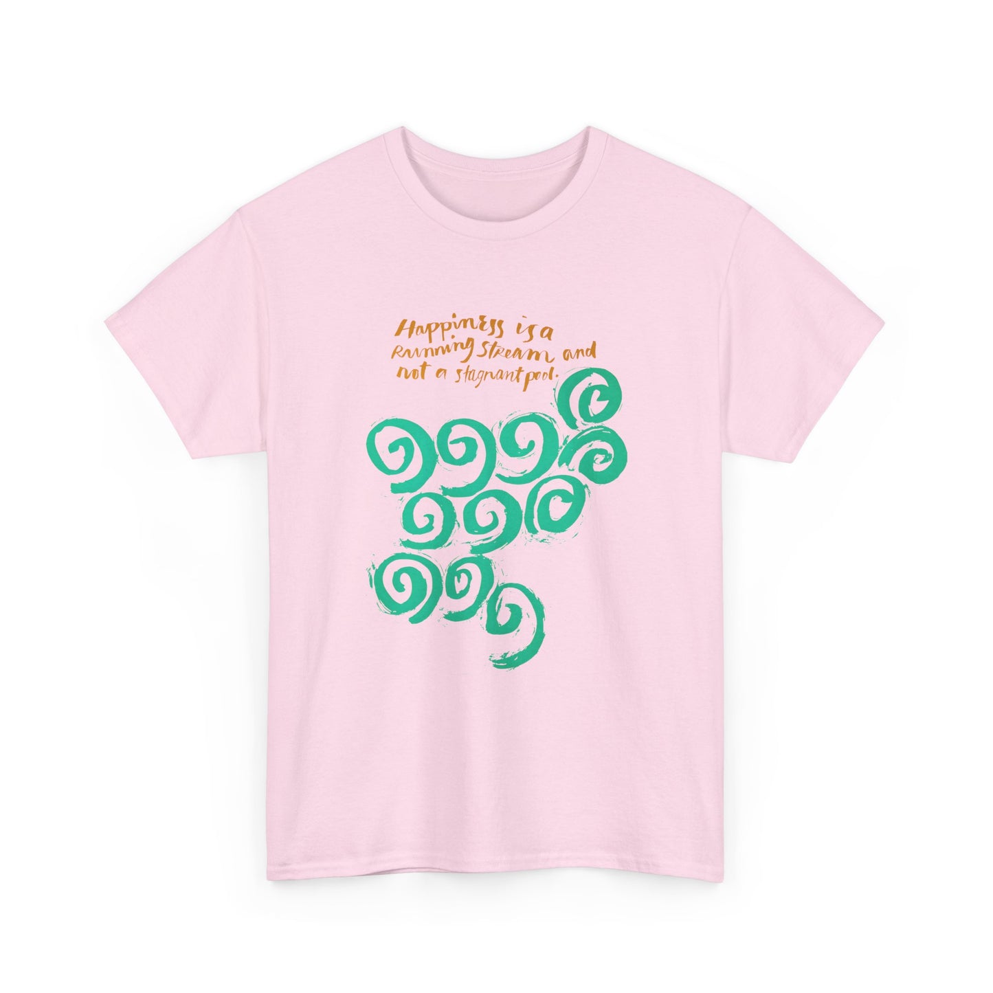 1968 mid century poster happiness is a running stream and not a stagnant pool tshirt