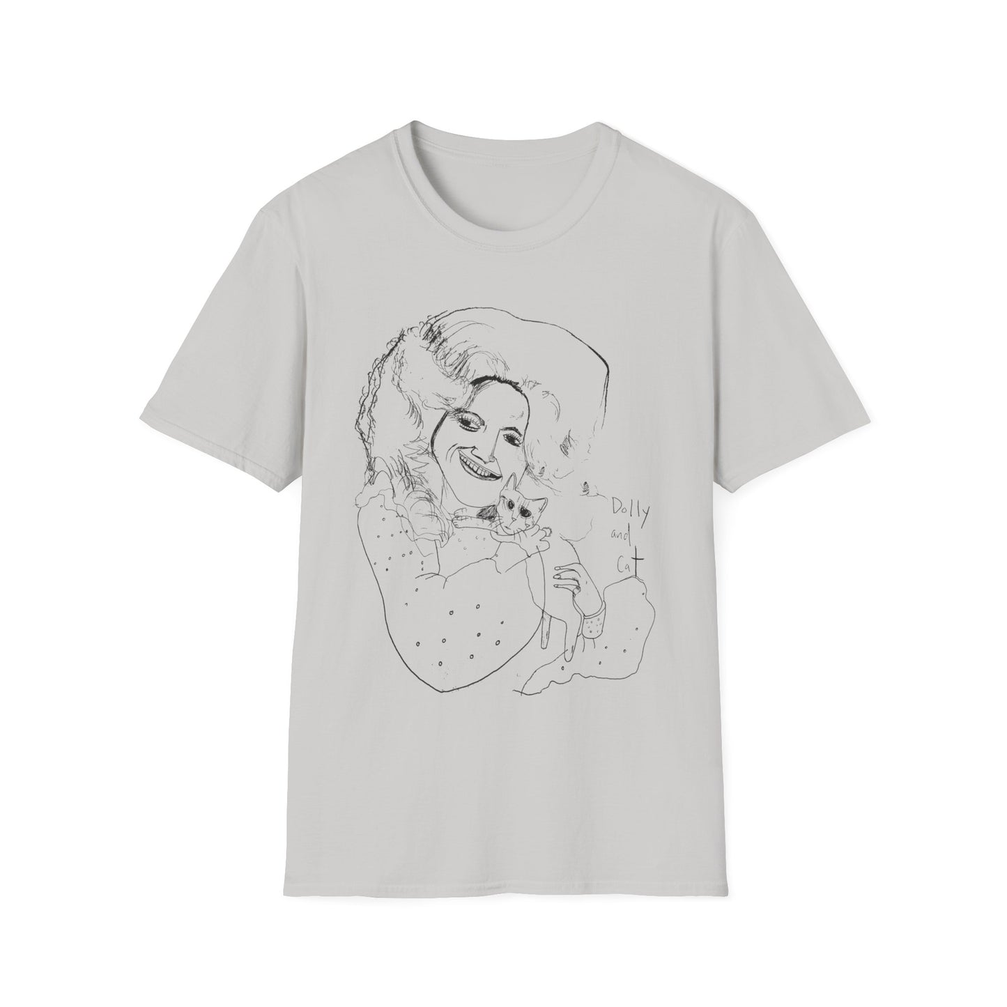 dolly and cat drawing tshirt