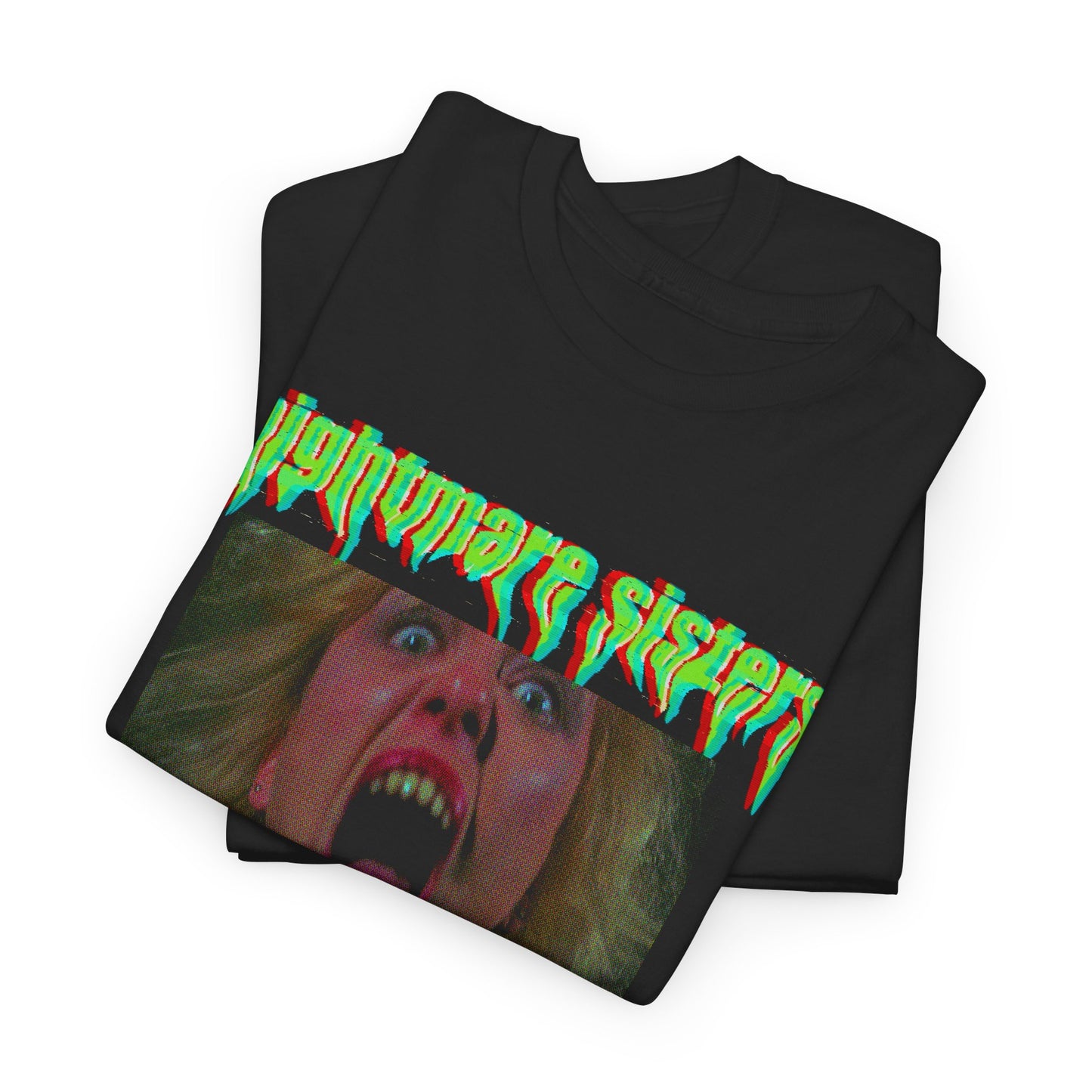 nightmare sisters glitchy tv fan art tshirt