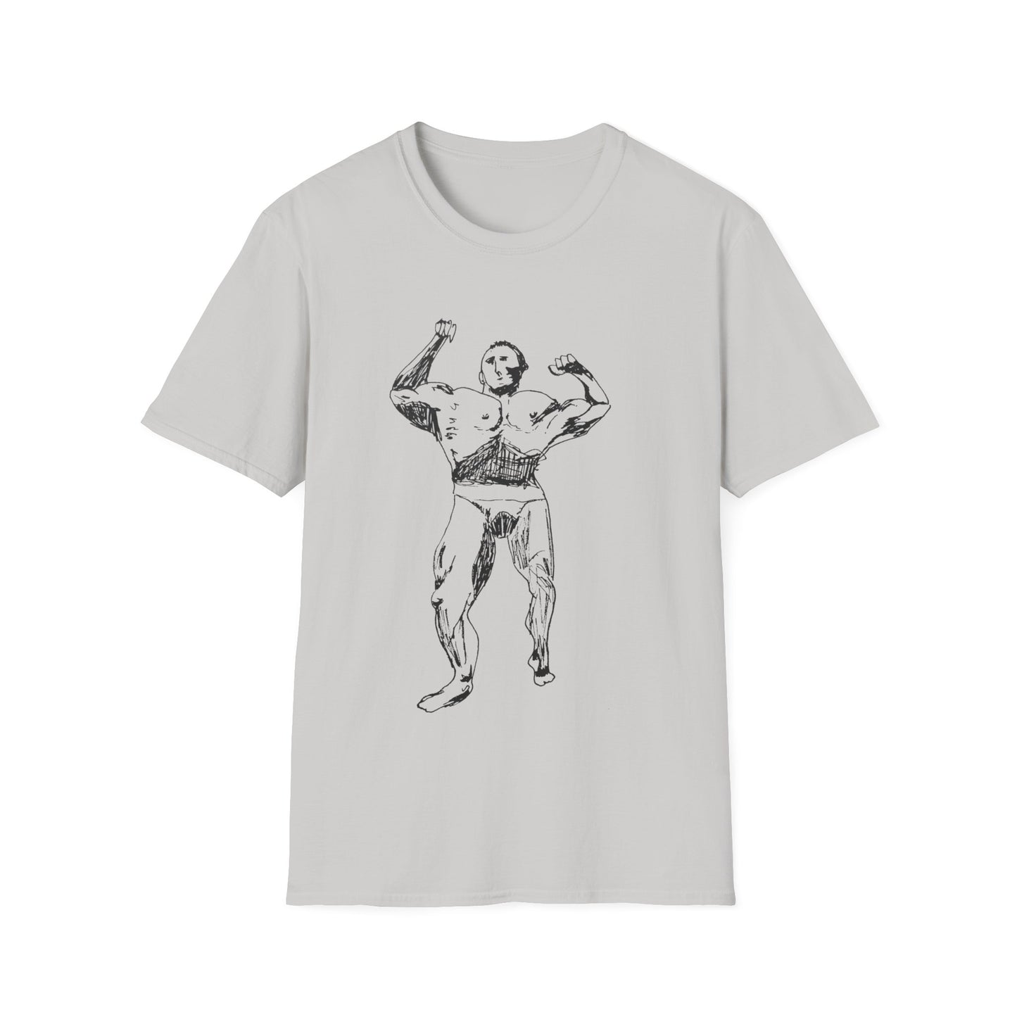 muscle man tshirt original drawing