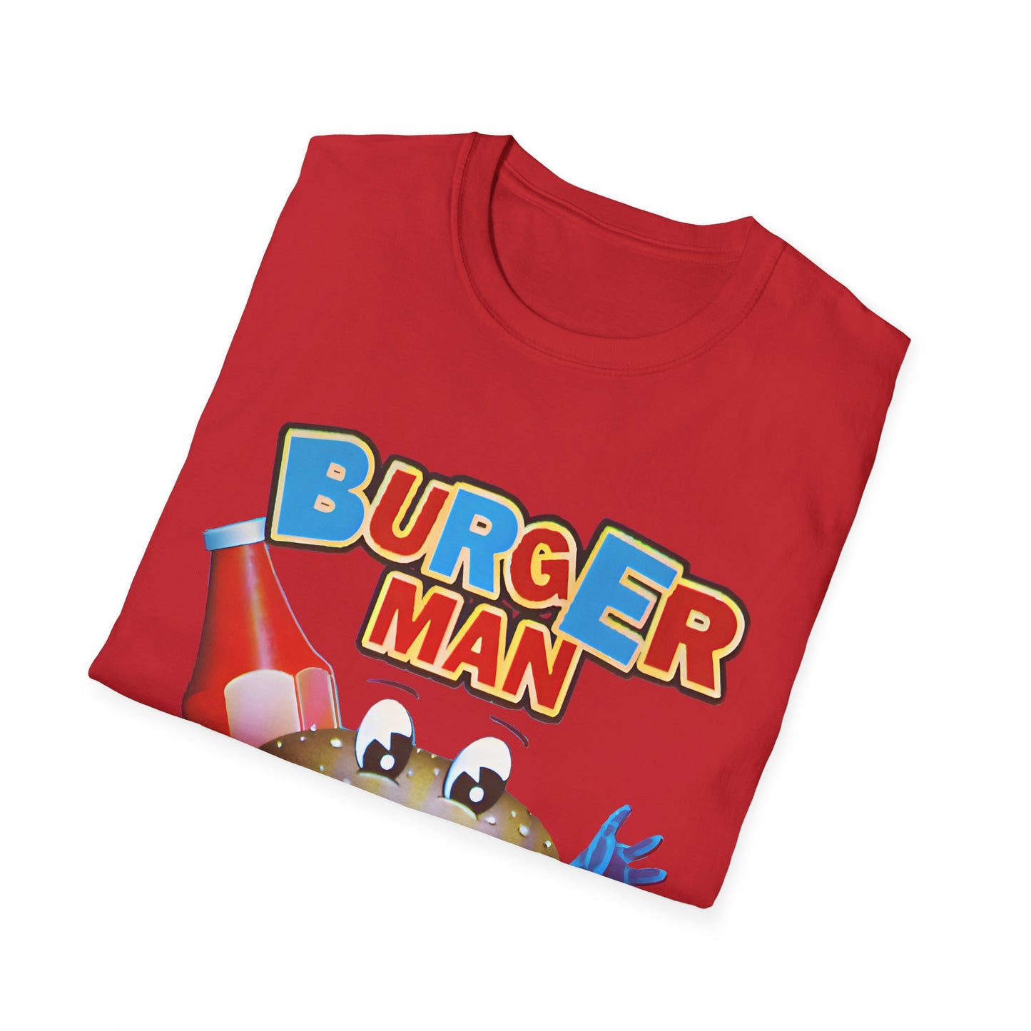 old video game burger man retro design reproduction tshirt