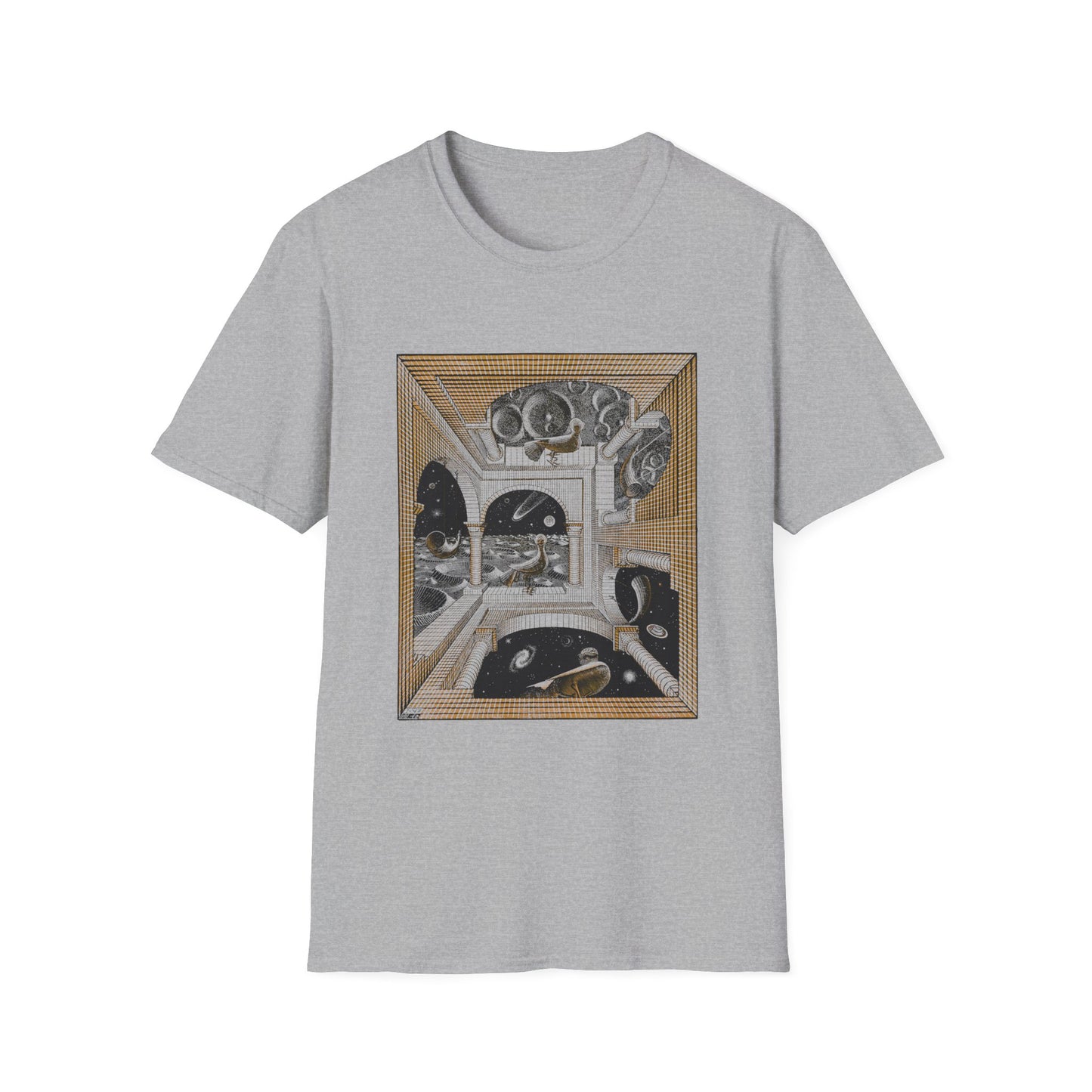 1947 m.c escher another world tshirt