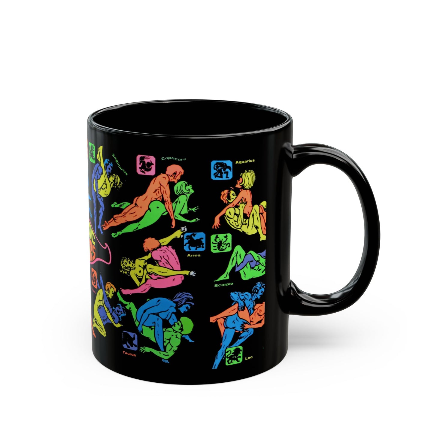 1975 black light poster image "zodiac lovers" mug