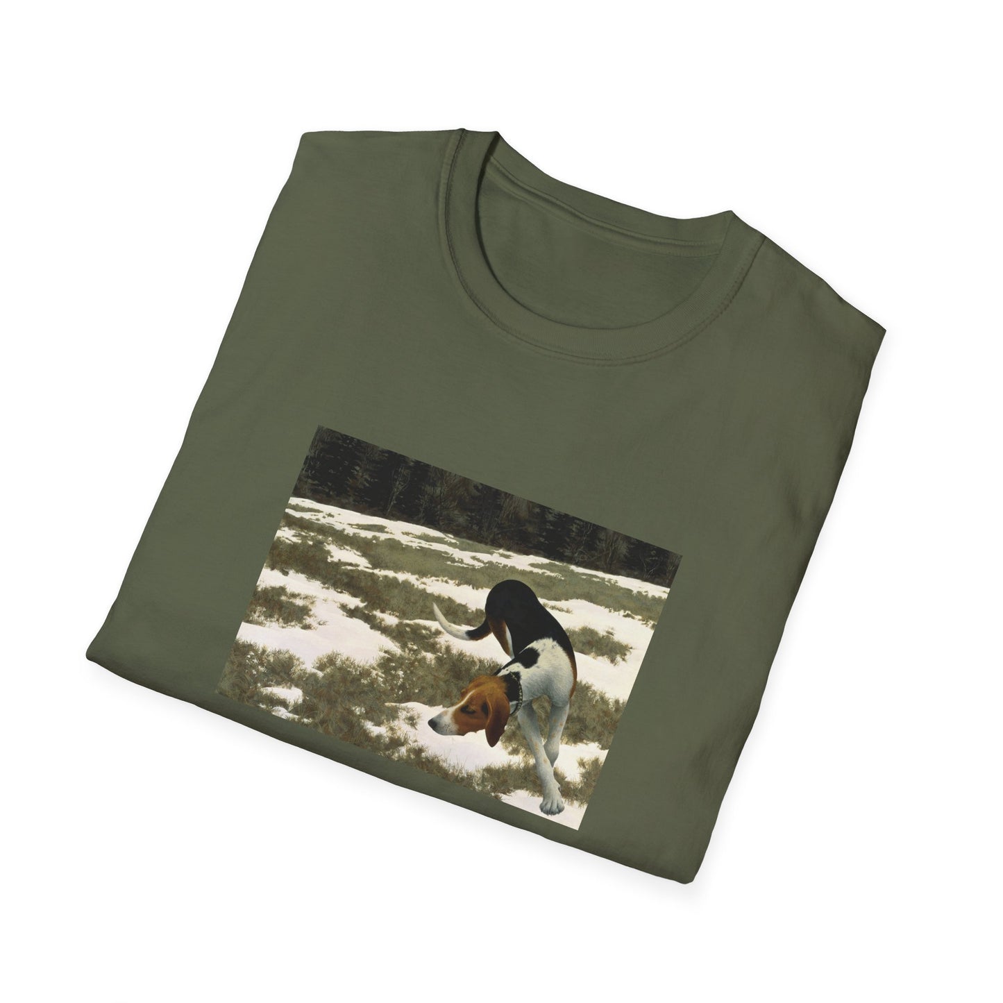 1958 hound in field by alex colville painting reproduction tshirt