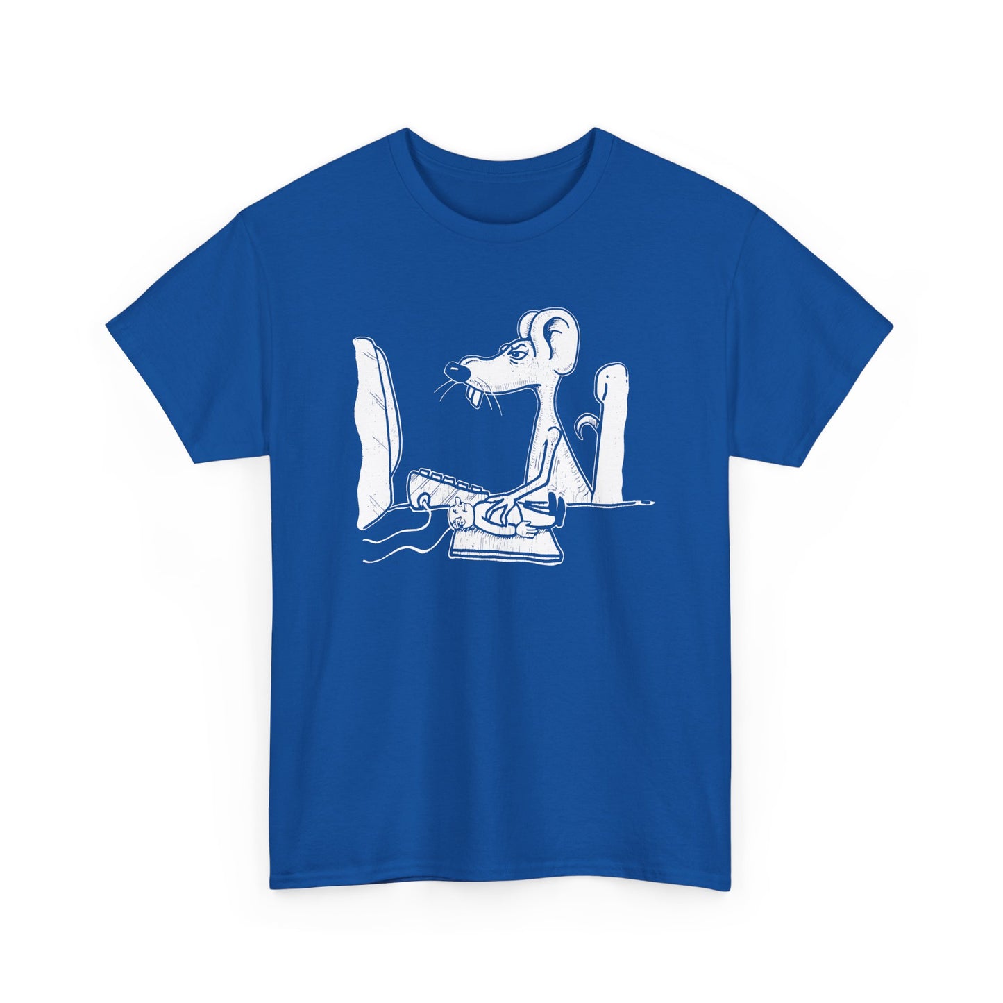 vintage 1990s mouse using man pad on a computer reproduction tshirt