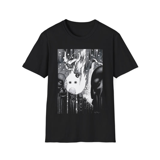 1940 virgil finlay the face in the abyss reproduction tshirt