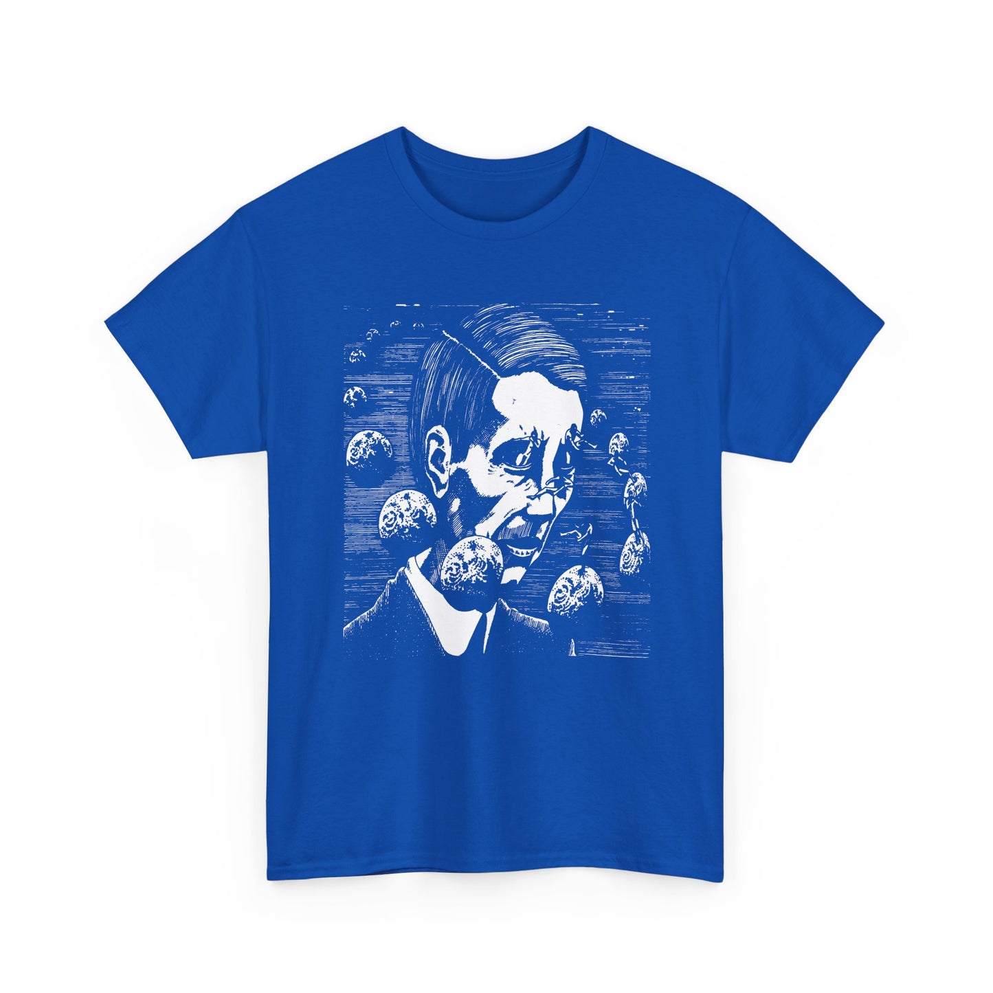 unknown sci fi illustration used in 1980 show poster for joy division reproduction tshirt