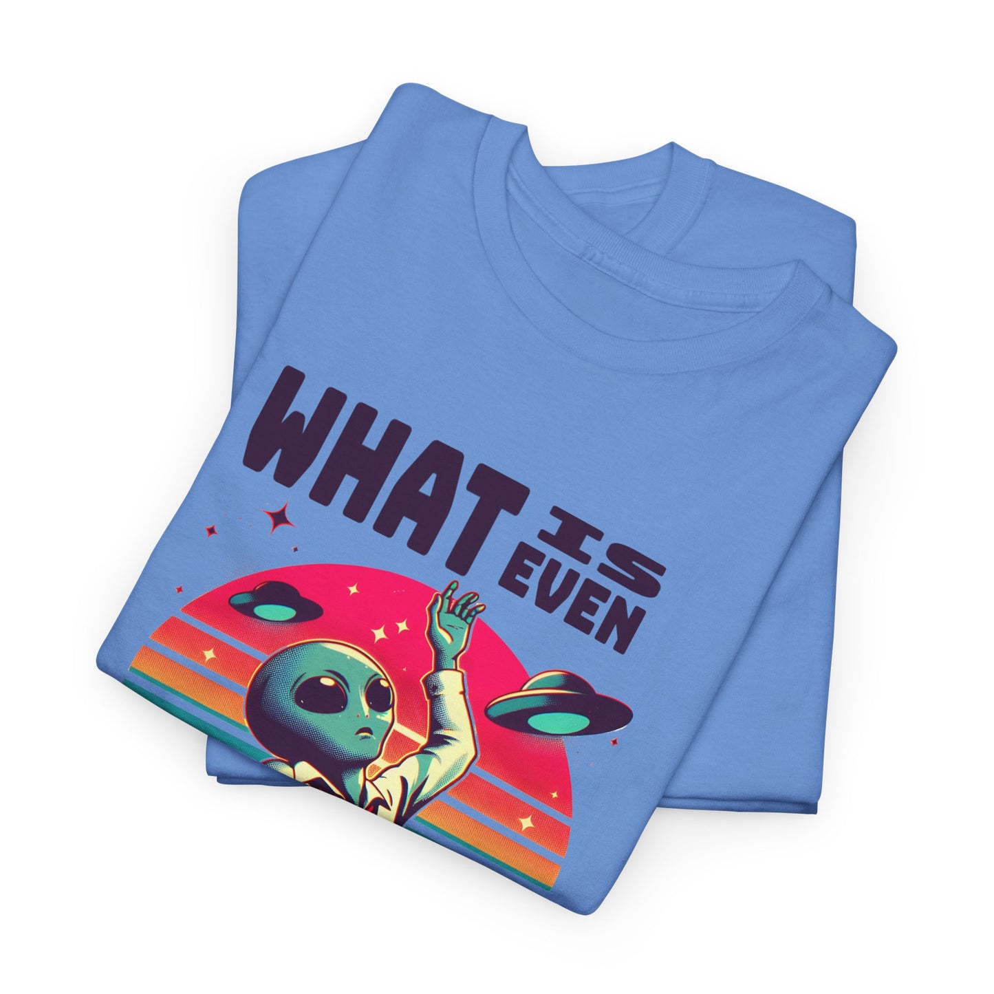 what is even happening floating businessman alien tshirt