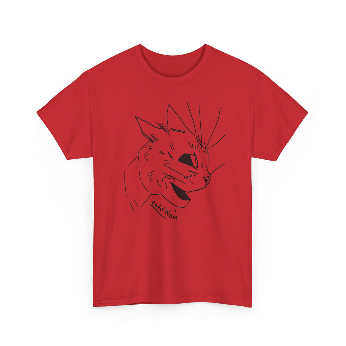 louis wain cubist style cat sketch tshirt