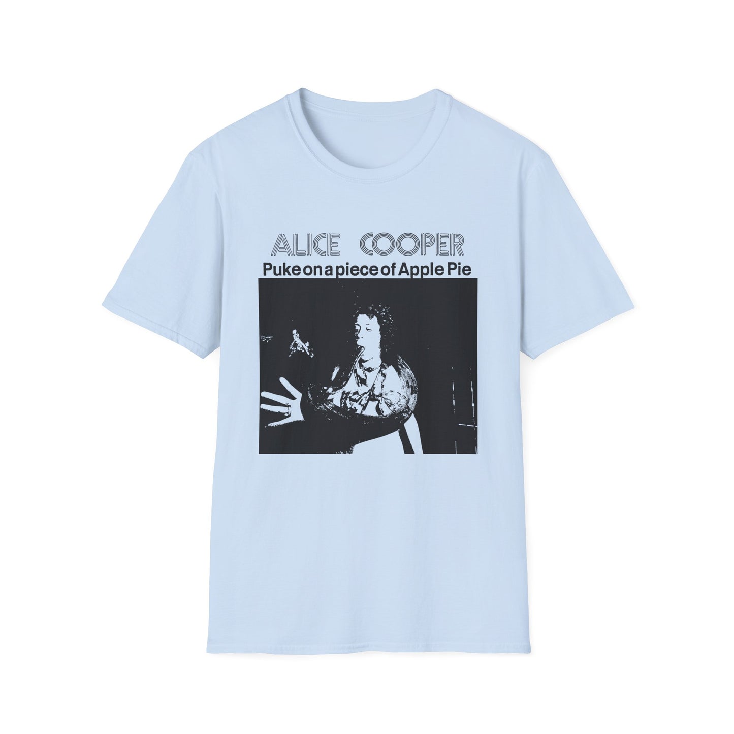 alice cooper puke on a piece of apple pie bootleg from detroit show 1971 tshirt