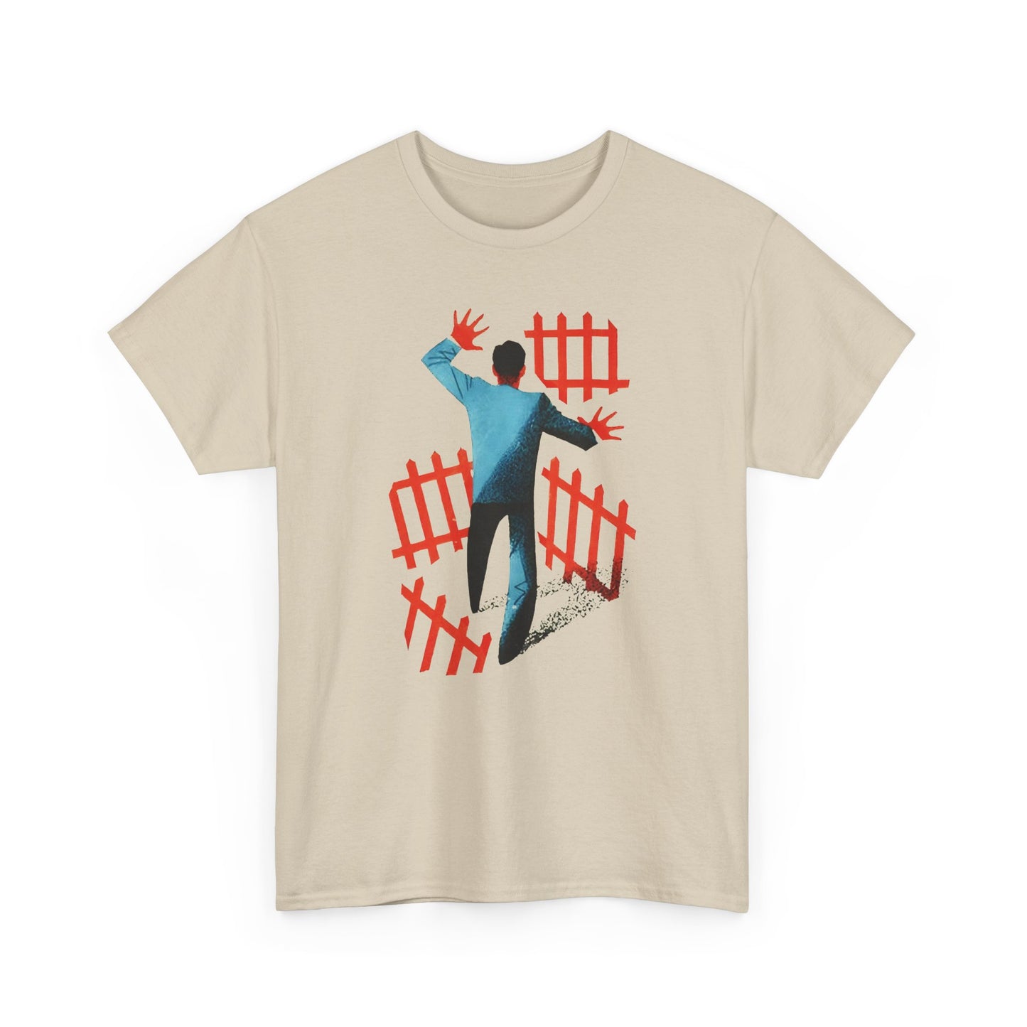mid century manolo prieto man in fences book cover tshirt