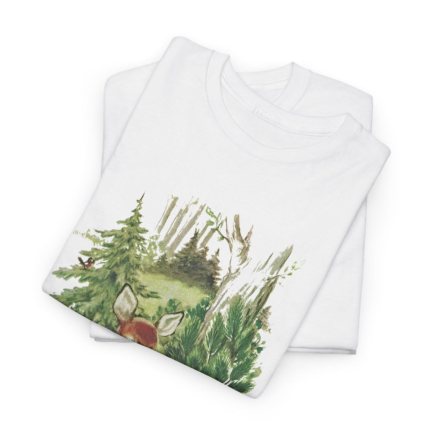 1947 cute deer in the forest illustration by adele werber for the book animal babies reproduction tshirt