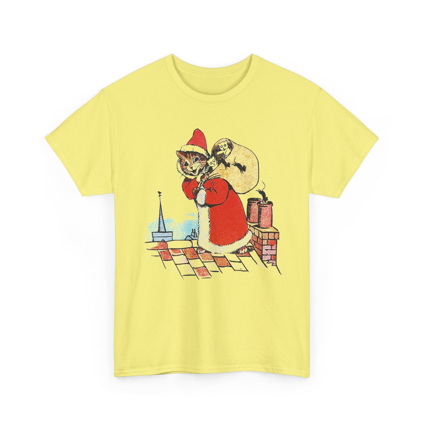 louis wain santa claus cat tshirt