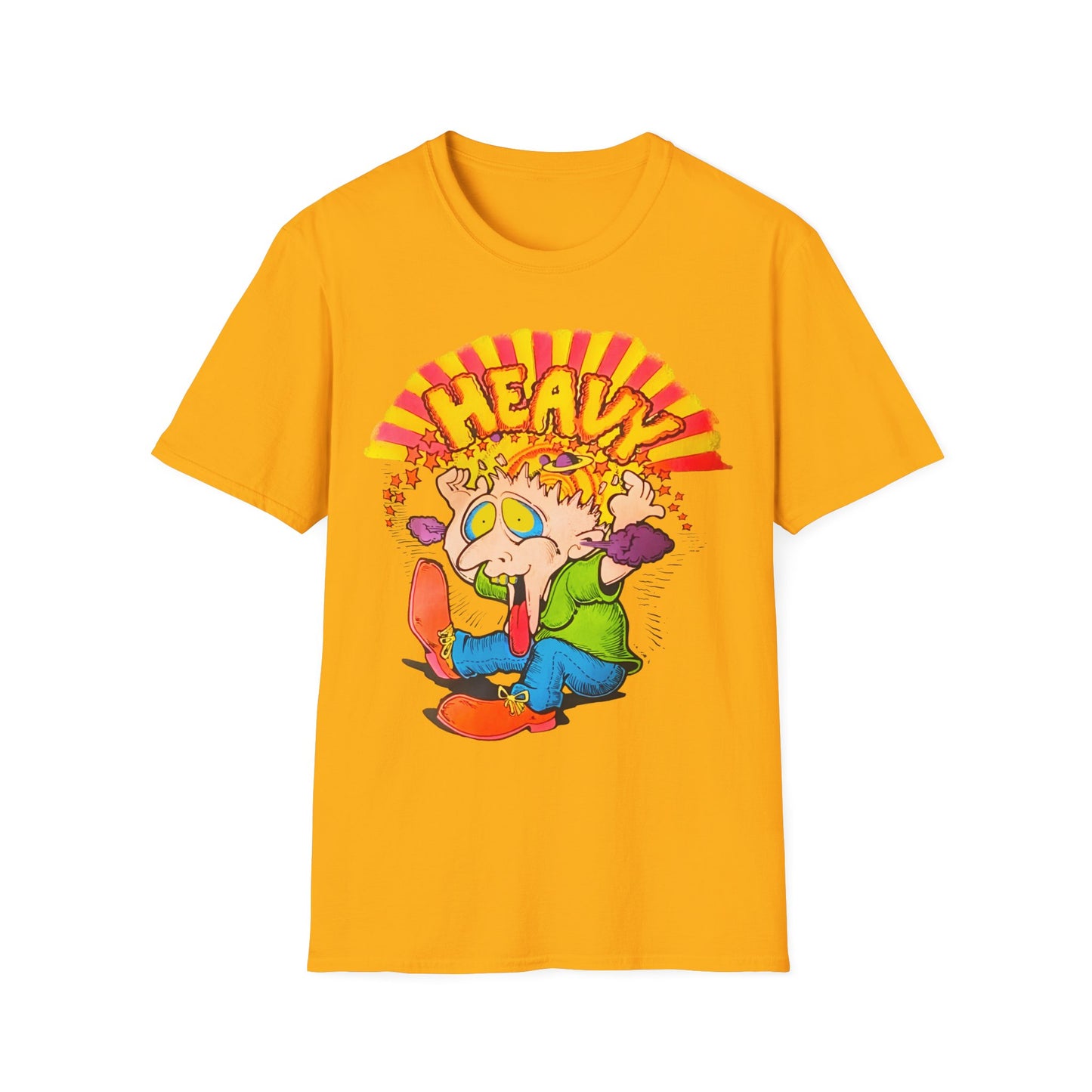 1970s "heavy trip" cartoon character reproduction tshirt