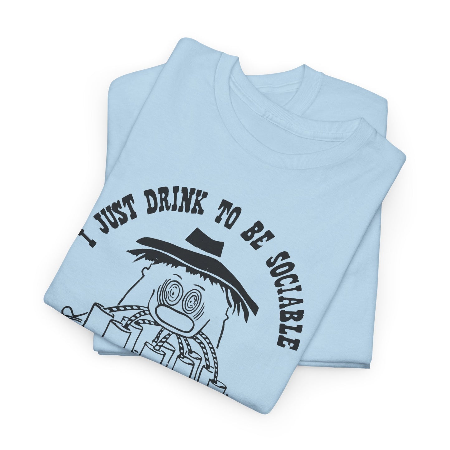 vintage i just drink to be sociable reproduction tshirt