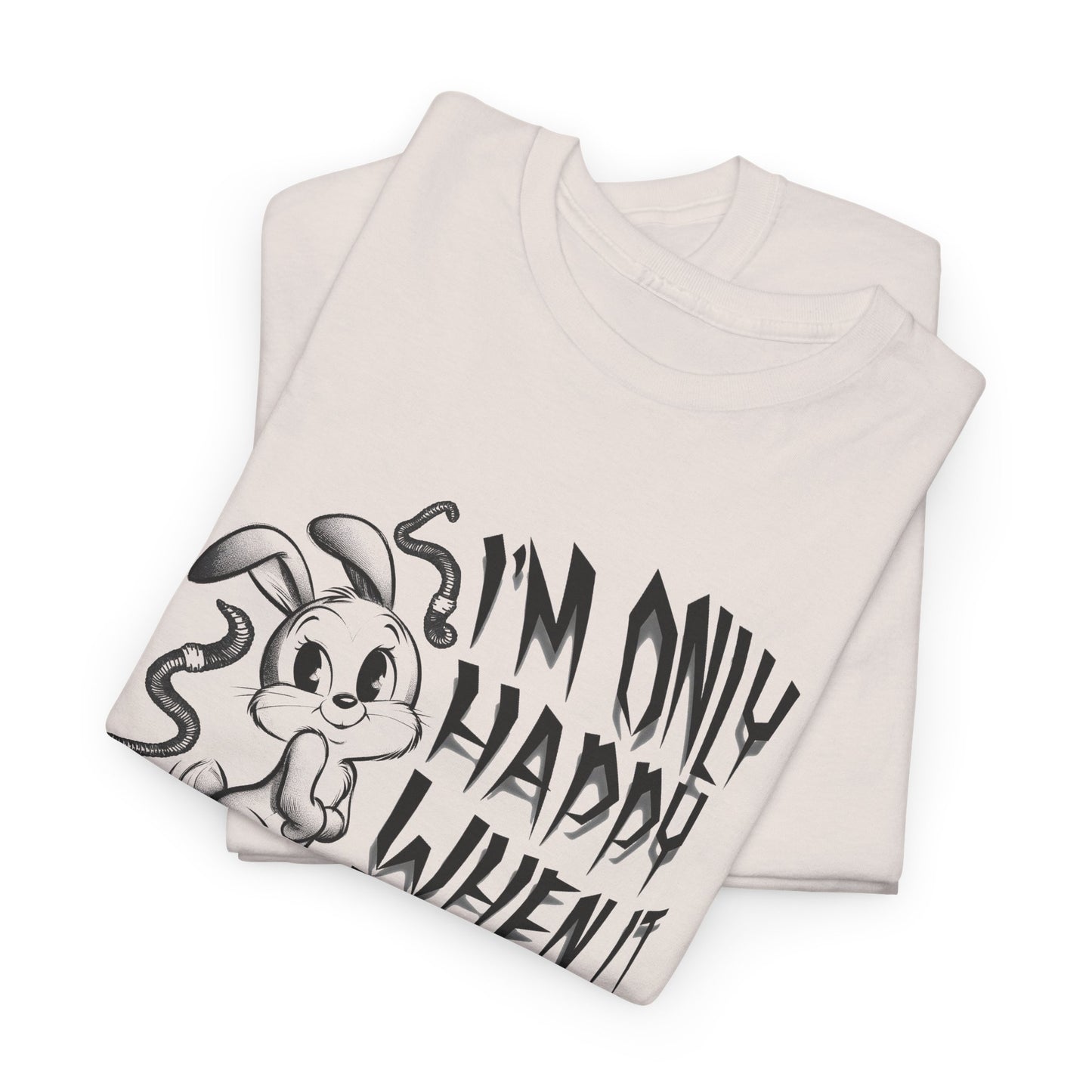 i'm only happy when it rains weird bunny worm tshirt