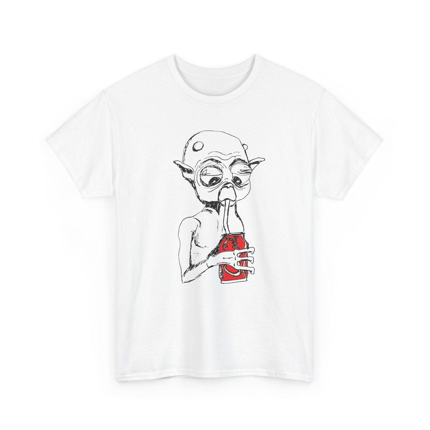 mysterious alien creature (MAC) drinking cola original sketch tshirt