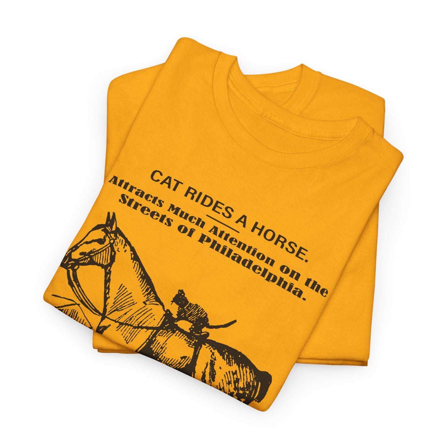 1898 cat named waffles rides horse news article drawing reproduction tshirt