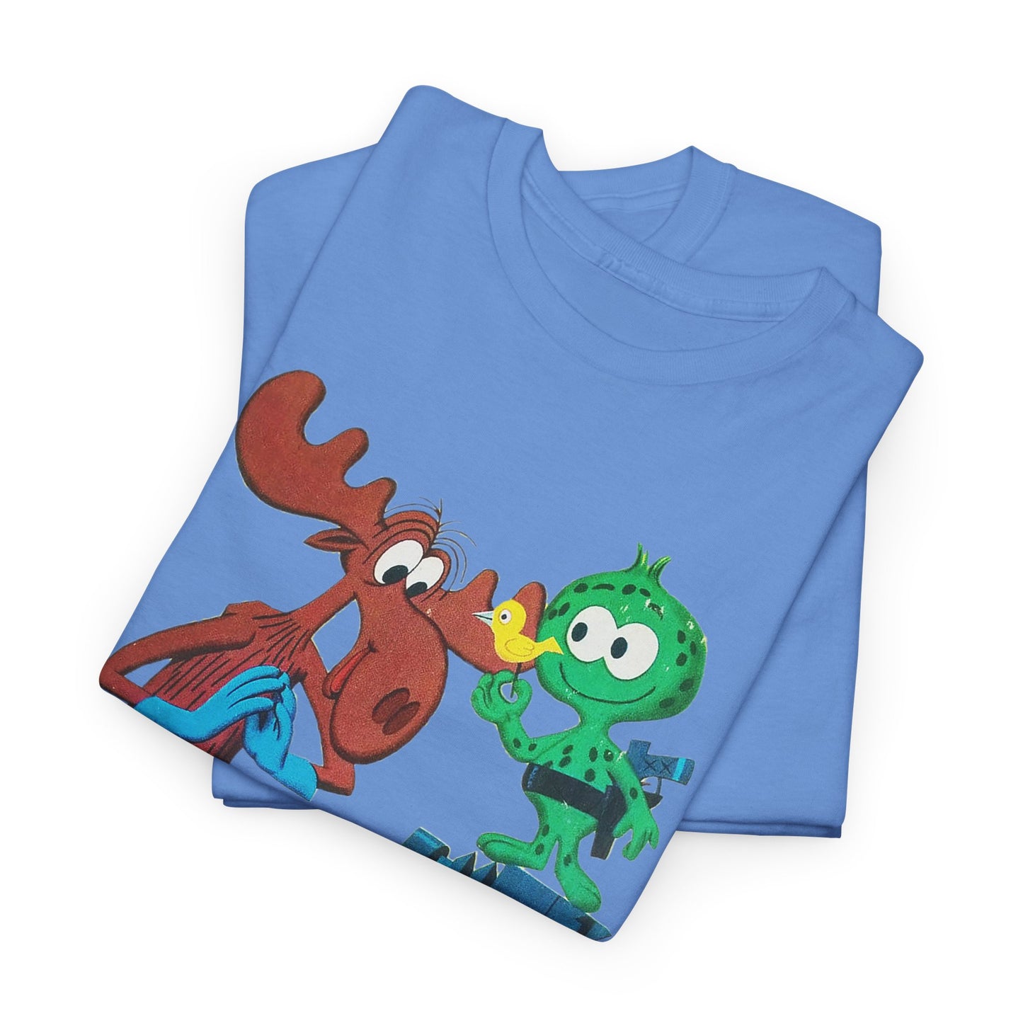 the rocky and bullwinkle show with gidney and cloyd reproduction tshirt
