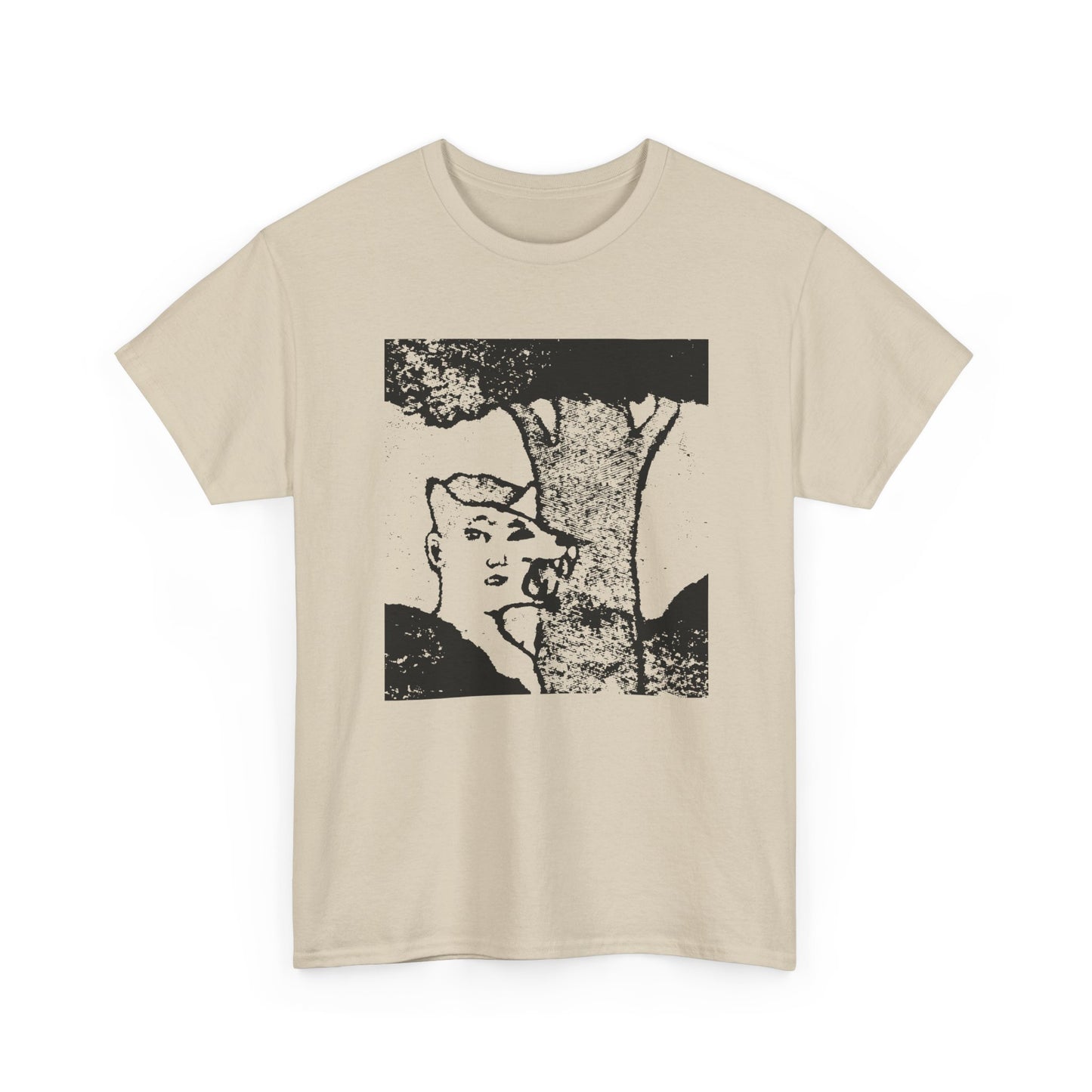 mid twentieth century the boy and the dog illusion artwork reproduction tshirt
