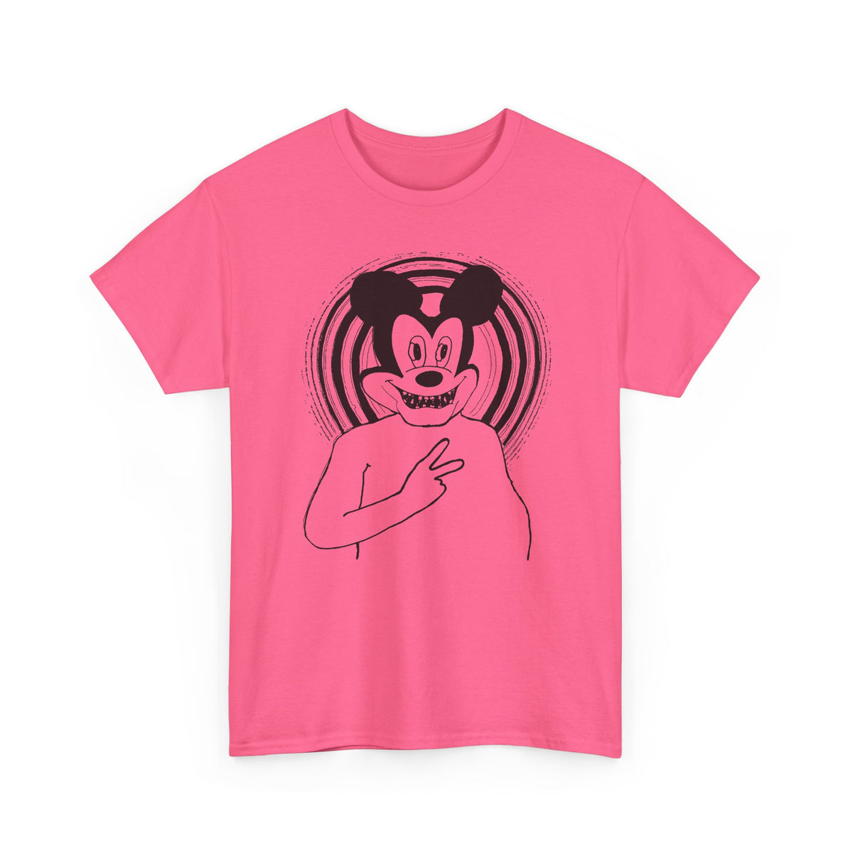 1960s british underground magazine peace sign mickey fan art edit with halo tshirt