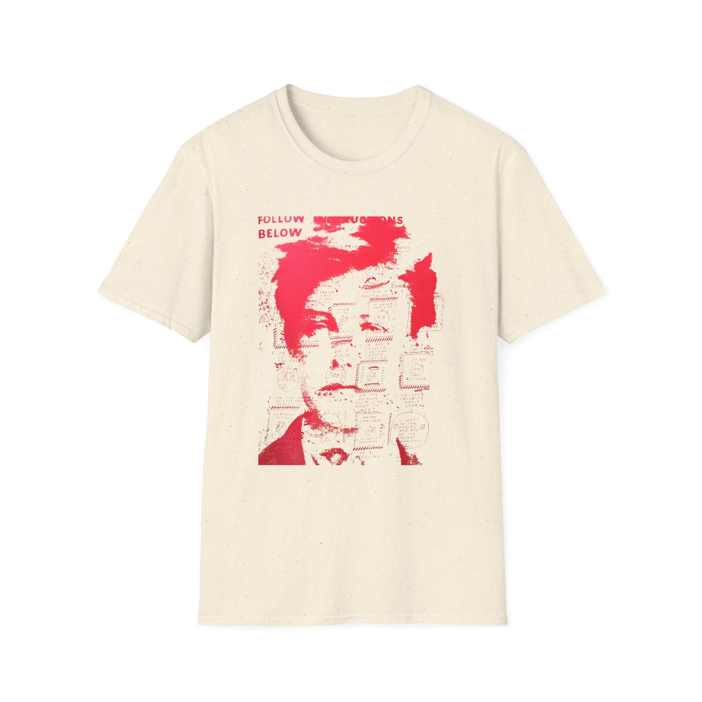 ray johnson arthur rimbaud art in red tshirt