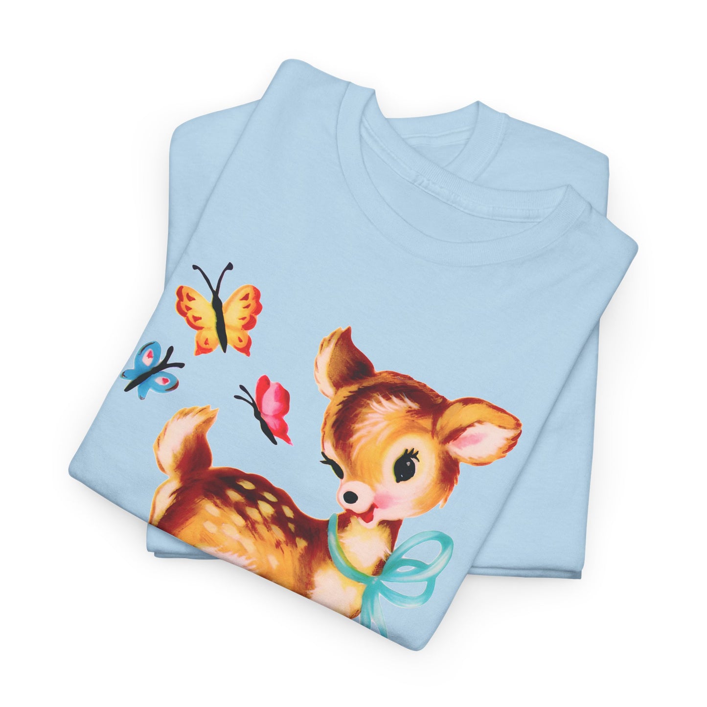 vintage cute baby deer reproduction tshirt