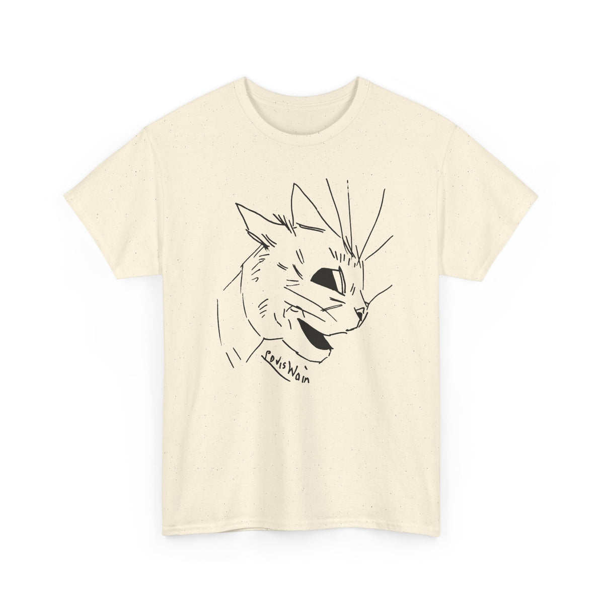 louis wain cubist style cat sketch tshirt