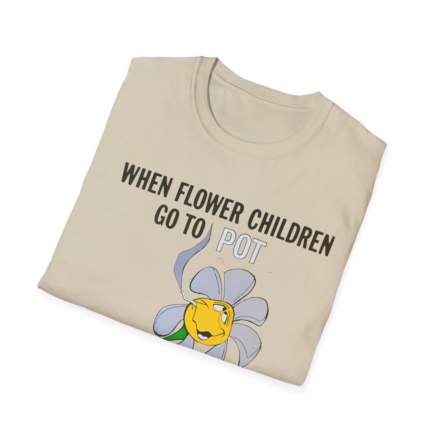 1960s/70s anti-drug poster tshirt "when flower children go to pot, they become blooming idiots?" by smartset smarteen s.o.s tshirt