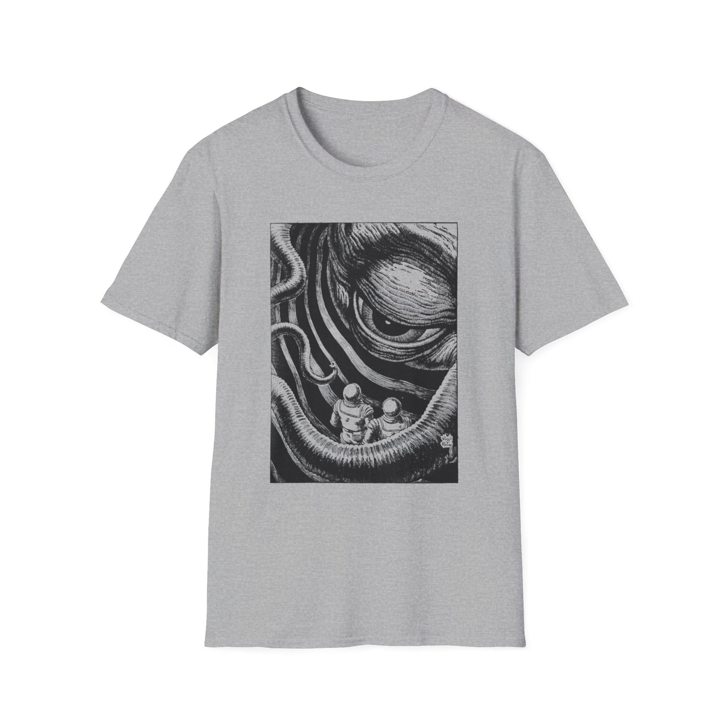 virgil finlay illustration on the edge of the galaxy tshirt