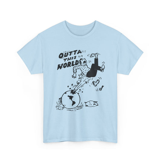 mid century burlesque advertising image outta this world tshirt