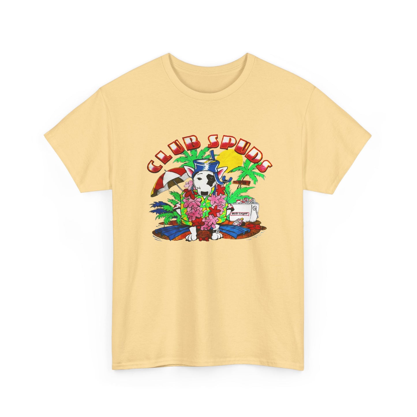 club spuds bud light vintage graphic reproduction tshirt