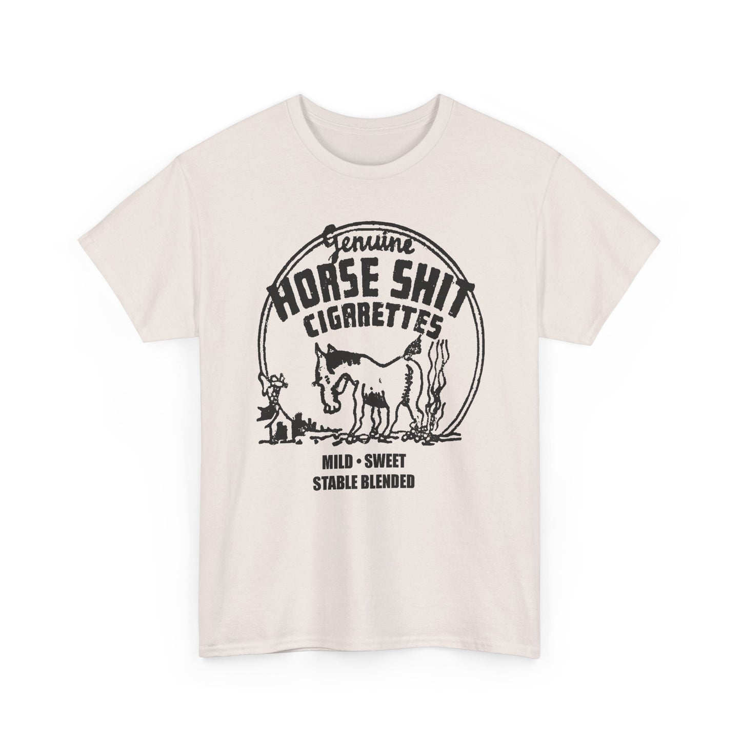 vintage horse shit cigarettes graphic reproduction tshirt