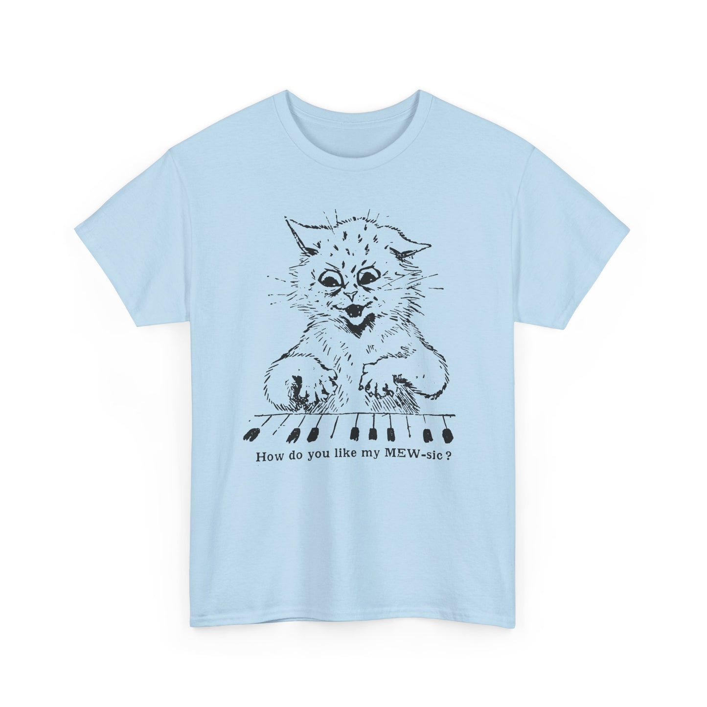 louis wain cat sketch how do you like my mew-sic? tshirt