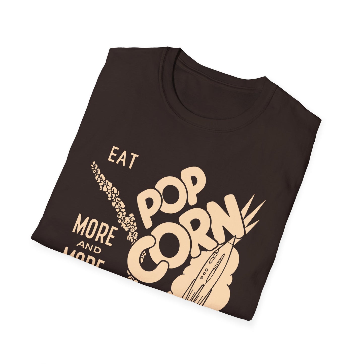 1950s popcorn box logo eat popcorn more and more and more out of this world! tshirt