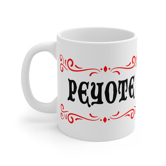 vintage inspired tongue in cheek peyote drug mug